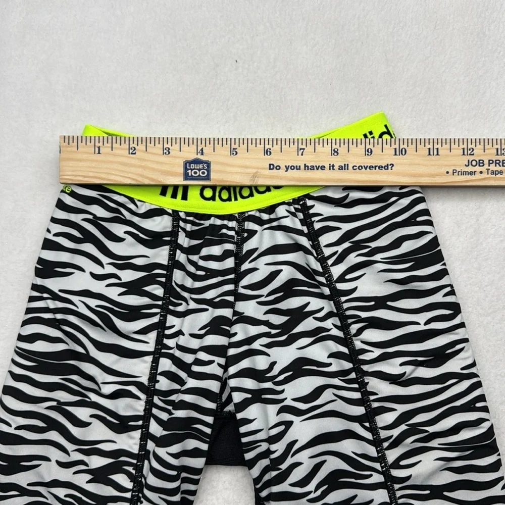 Adidas Kids biker shorts size large L black and white zebra animal print